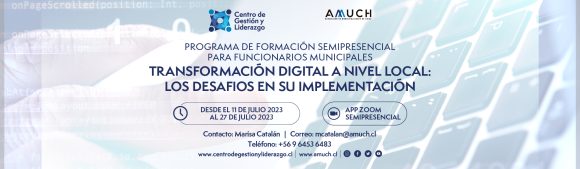 banner Nuevo Curso de Transformación Digital: Los desafíos en su implementación a nivel local