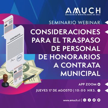 Seminario online: “Consideraciones para el traspaso de personal de honorarios a contrata municipal”