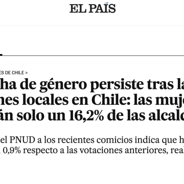La brecha de género persiste tras las elecciones locales en Chile: las mujeres liderarán solo un 16,2% de las alcaldías